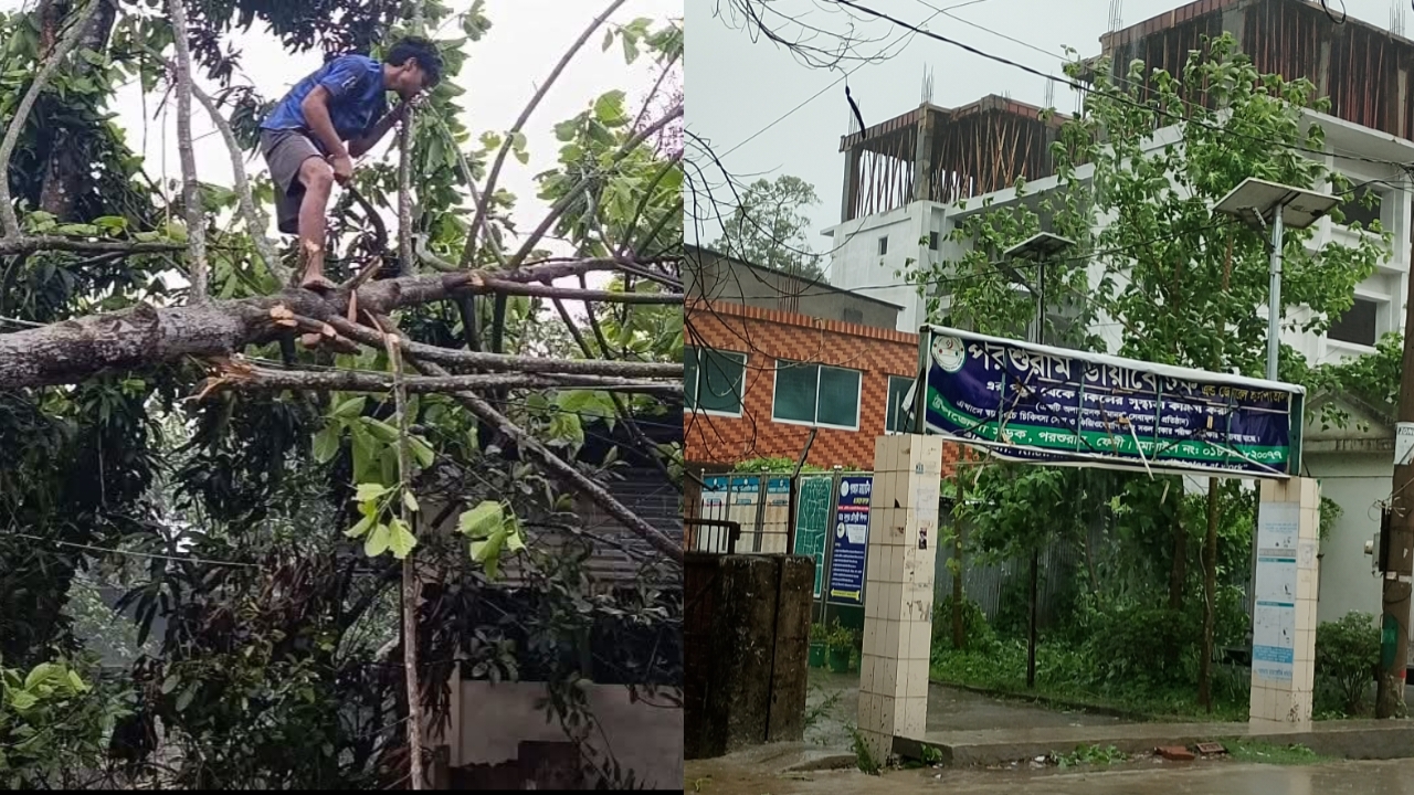 কালবৈশাখীর ঝড়ে লণ্ডভণ্ড পরশুরাম: ক্ষতিগ্রস্ত বহু গ্রাম, বিপর্যস্ত বিদ্যুৎ ব্যবস্থা