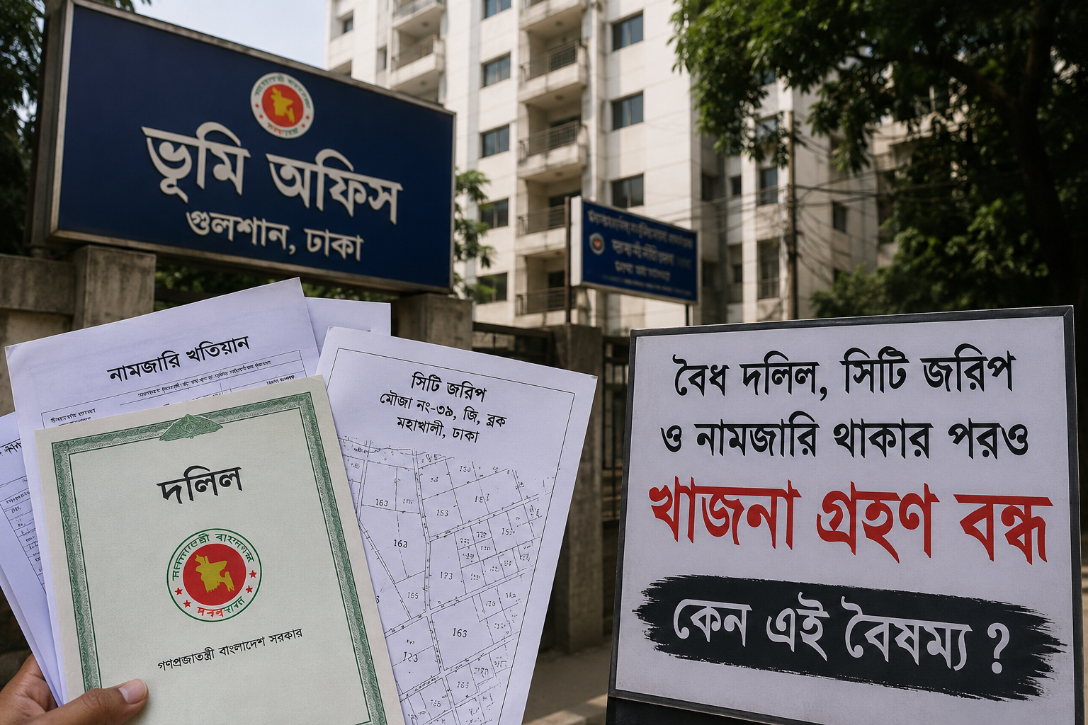 বৈধ দলিল, সিটি জরিপ ও নামজারি থাকলেও খাজনা গ্রহণ বন্ধ: অনিশ্চয়তায় মহাখালী ওয়্যারলেস গেইটের হাজারো পরিবার