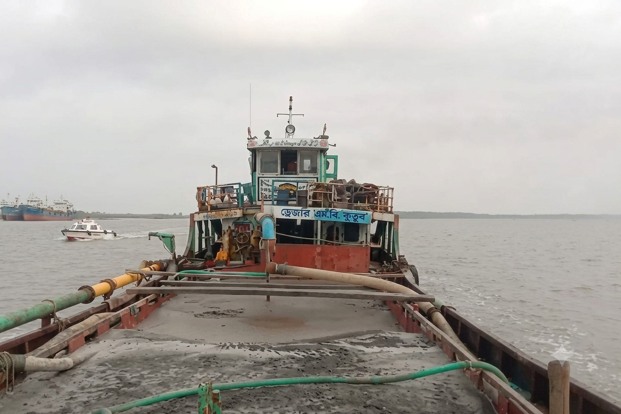 শ্যামনগরের বিভিন্ন নদী থেকে অবৈধ বালু উত্তোলন, ঝুঁকিতে বেড়িবাঁধ ও উপকূলীয় জনপদ