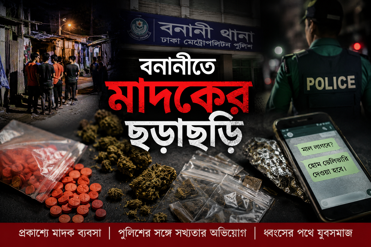 বনানীতে মাদকের বিস্তার নিয়ে উদ্বেগ, মূল কারবারিদের বিরুদ্ধে অভিযানের দাবি